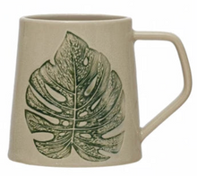 Load image into Gallery viewer, Debossed Leaf Stoneware Mug