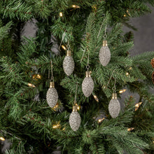 Load image into Gallery viewer, Silver Glass Glitter Bulbs Ornament