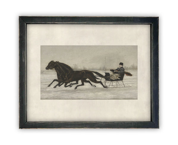 Sleigh Rides Vintage Framed Canvas Art