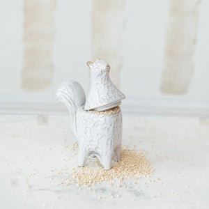 Stoneware Squirrel Shaped Jar