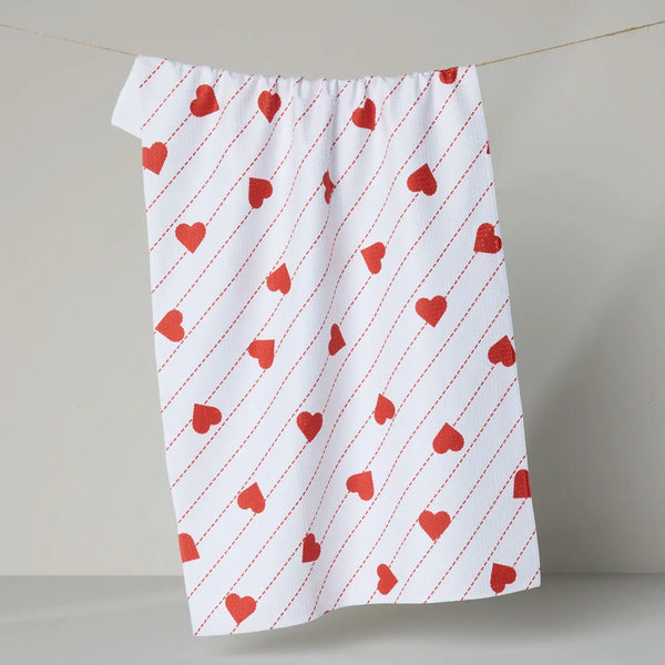Stitched Heart Tea Towel