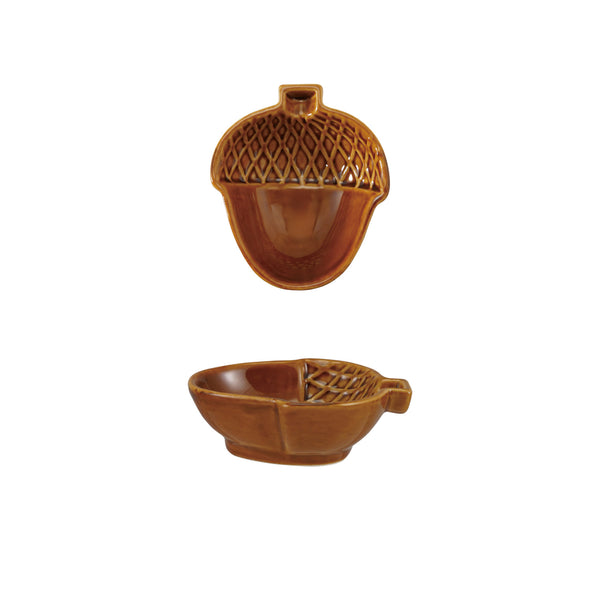 Stoneware Acorn Dish