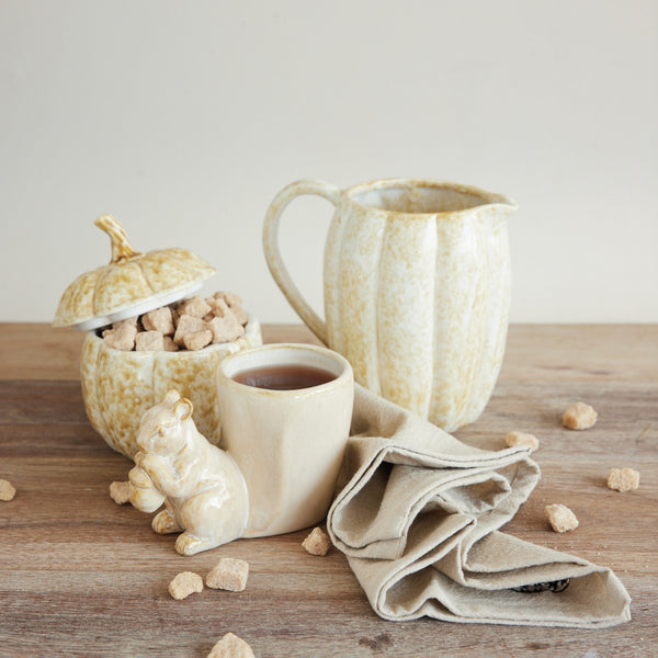 Stoneware Pumpkin Jar