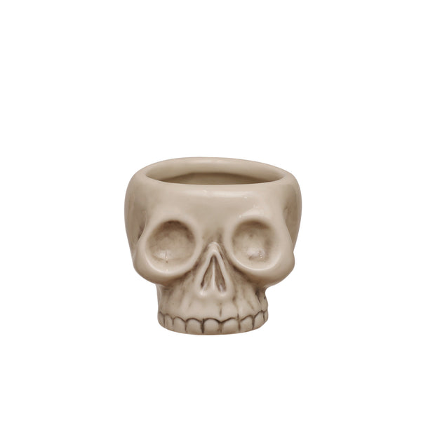 Stoneware Skull Toothpick Holder