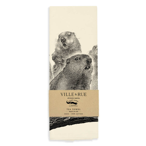 "Poppy" the Groundhog Tea Towel - Remembrance Edition