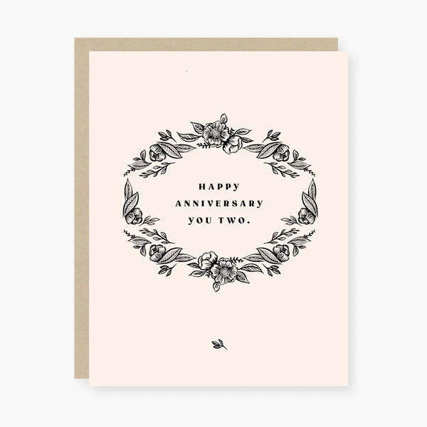Vintage Floral Anniversary Card
