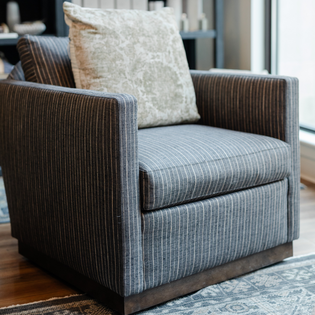 Floor Model Allie Striped Swivel Chair