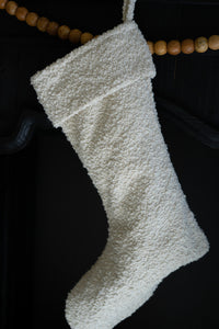 White Boucle Stocking