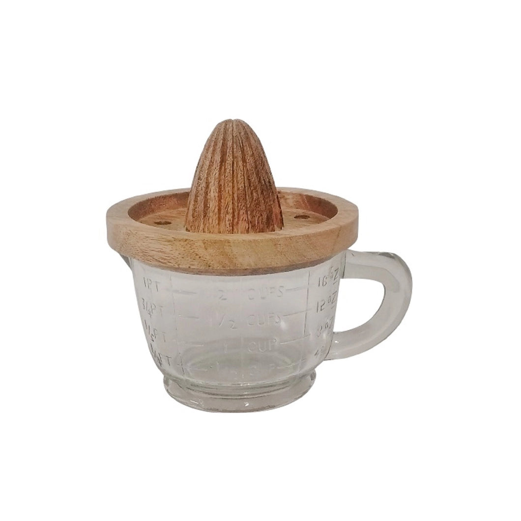 Wood Juicer with Glass Cup