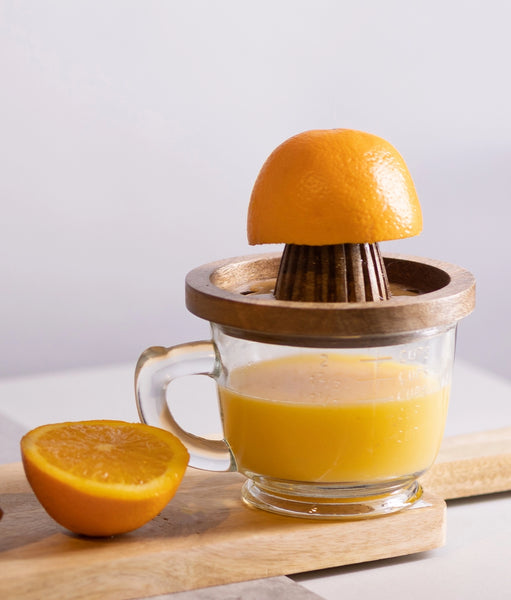 Wood Juicer with Glass Cup