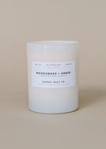 Woodsmoke + Amber Candle