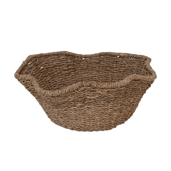 Woven Bankuan & Rattan Ruffled Bowl