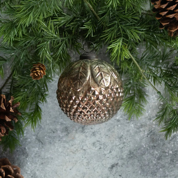 Smokey Silver Kugel Ornament