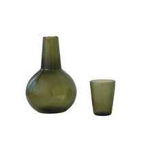 Load image into Gallery viewer, Green Recycled Glass Carafe