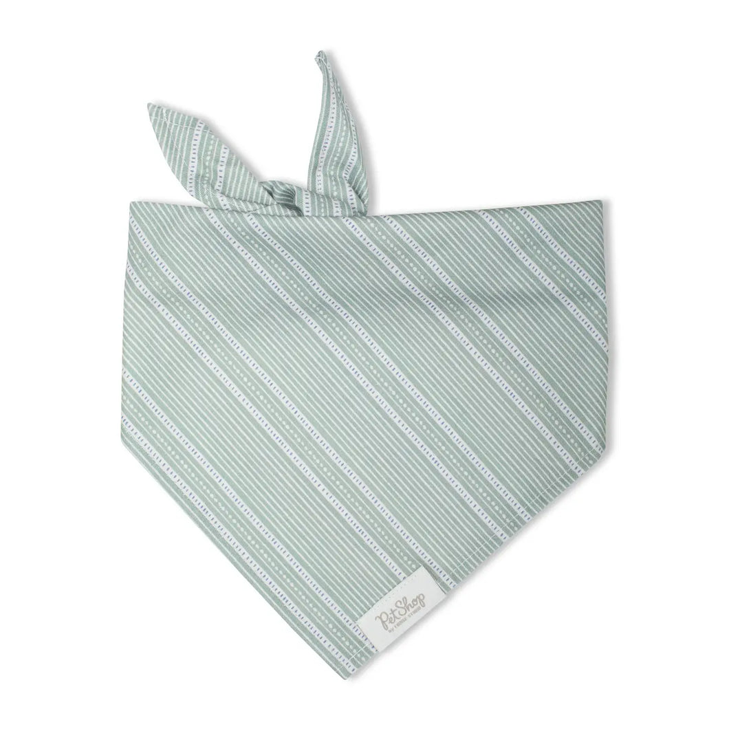 Stripe Dusty Sage Dog Bandana