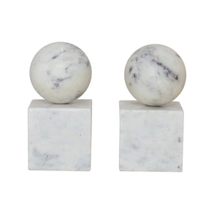 Marble Geometric Bookends