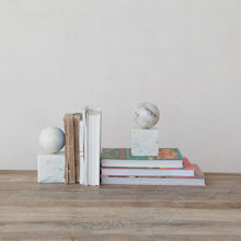 Load image into Gallery viewer, Marble Geometric Bookends