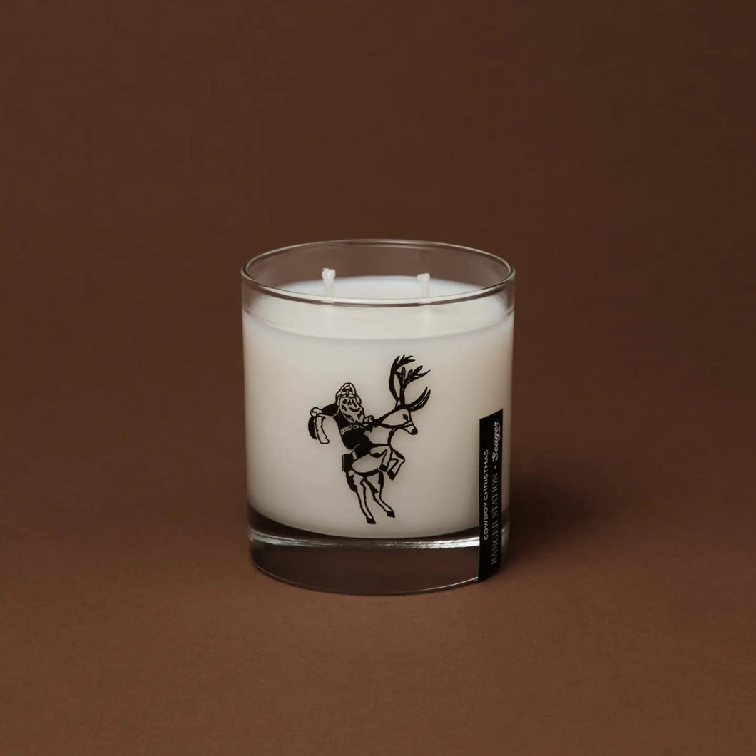 Cowboy Christmas Candle