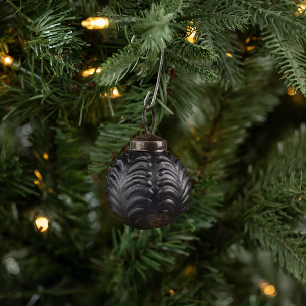 Matte Black Filigree Kugal Ornament