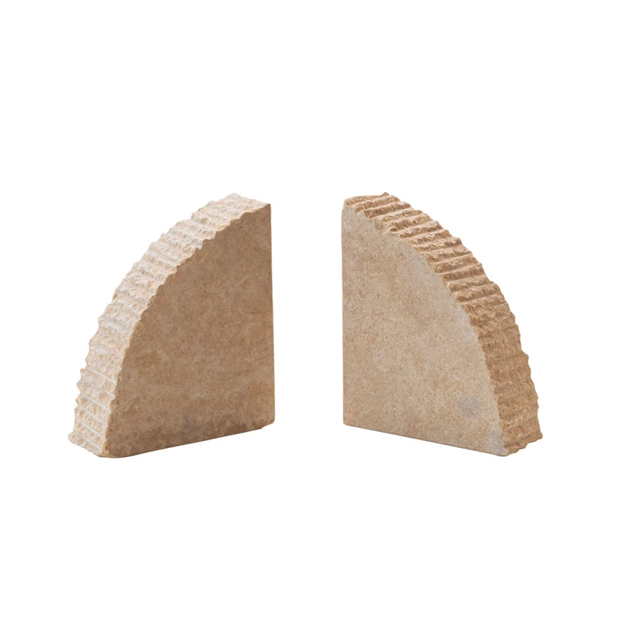 Sandstone Ribbed Edge Bookends