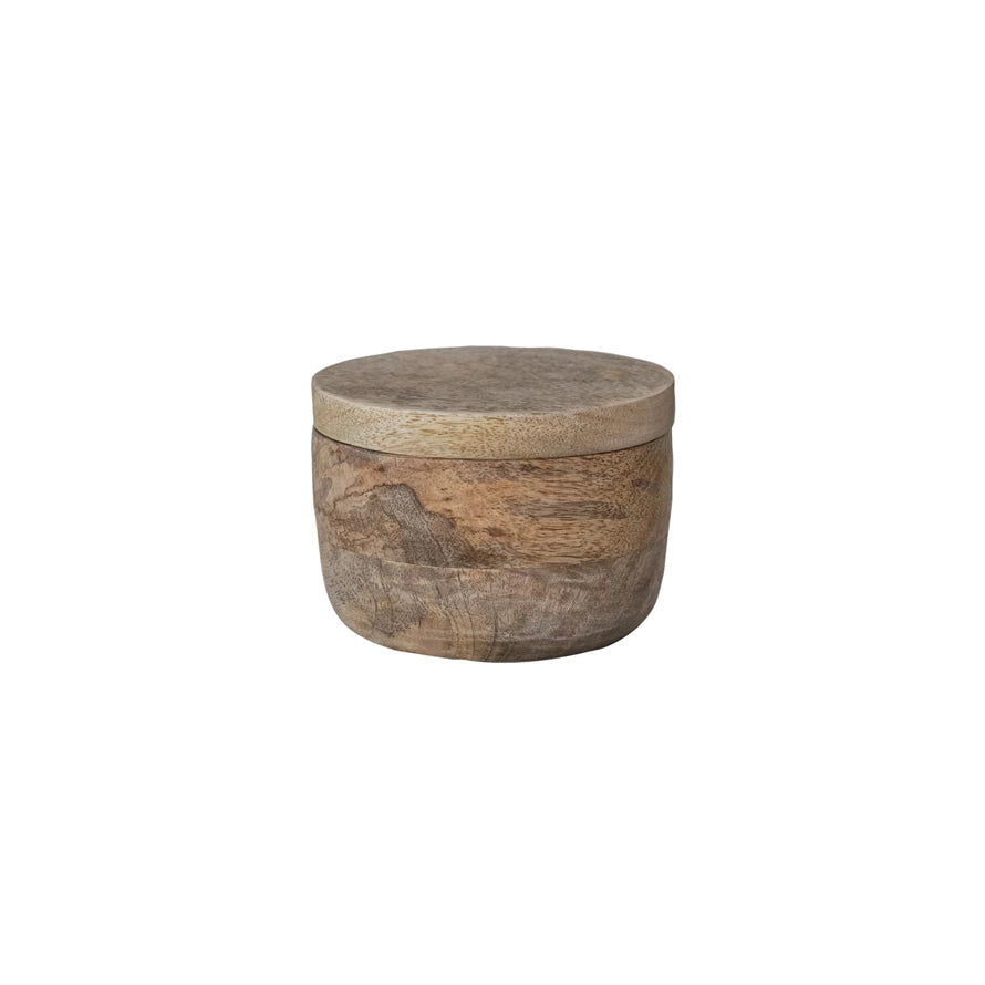 Mango Wood Salt Cellar With Lid