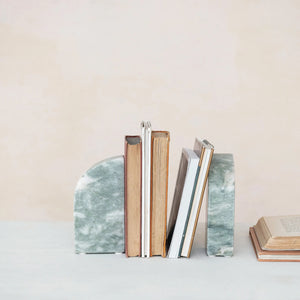 Green Melange Marble Bookend