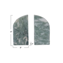 Load image into Gallery viewer, Green Melange Marble Bookend