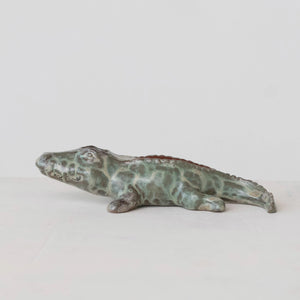 Stoneware Alligator Match Holder