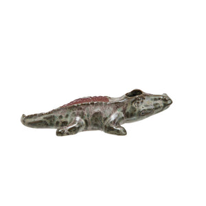 Stoneware Alligator Match Holder