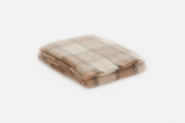 Plaid Drumin Mohair Throw Blanket