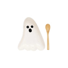 Load image into Gallery viewer, Stoneware Ghost Shaped Dish with Spoon