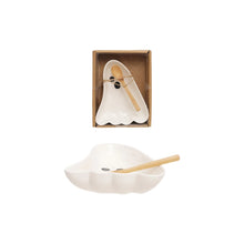 Load image into Gallery viewer, Stoneware Ghost Shaped Dish with Spoon
