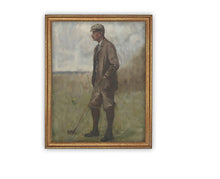 Load image into Gallery viewer, Golfing Gentleman Vintage Framed Canvas Art