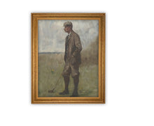 Load image into Gallery viewer, Golfing Gentleman Vintage Framed Canvas Art