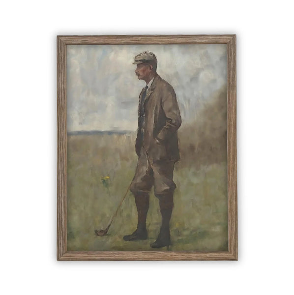 Golfing Gentleman Vintage Framed Canvas Art