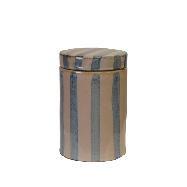 Stoneware Striped Jar