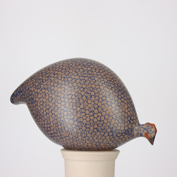 Guinea Fowl Brown Spotted Cobalt Matte - Julien