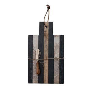 Marble Serving Board with Canape Knife