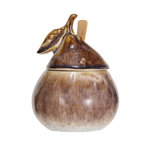 Stoneware Pear Shaped Sugar Pot