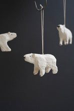 Load image into Gallery viewer, Paper Mache Bear Christmas Ornament