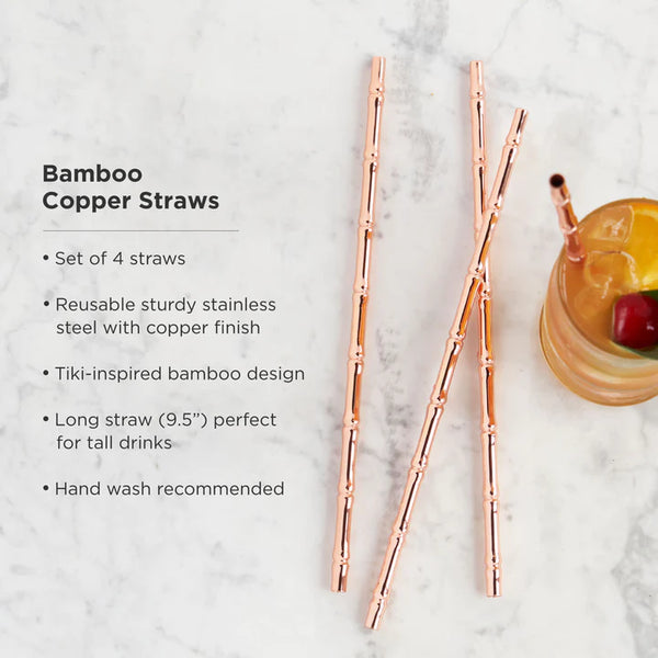 Reusable Copper-Plated Bamboo Straws