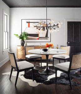 Powell Dining Table- White Marble