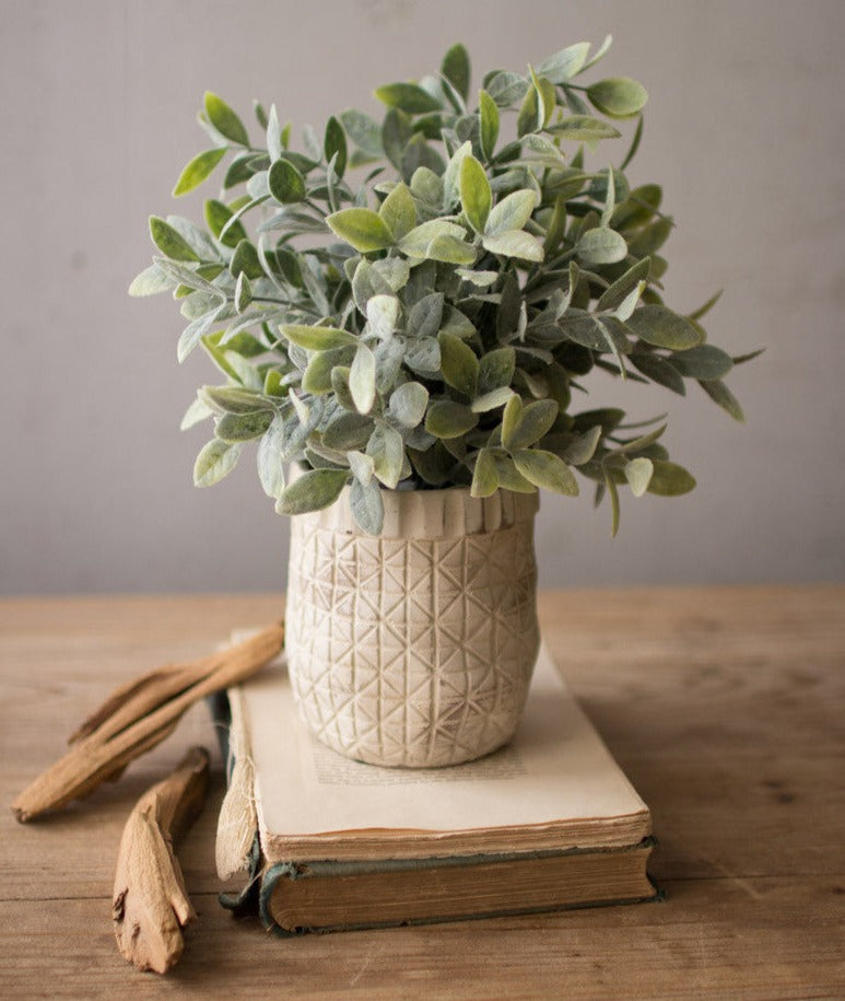 Artificial Sage in Textured Pot