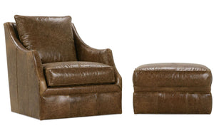 Kara Leather Swivel Glider Chair