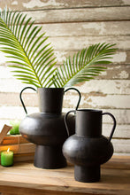 Load image into Gallery viewer, Black Waxed Metal Urn