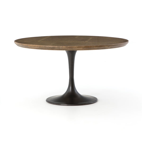 Powell Dining Table- Brass Clad