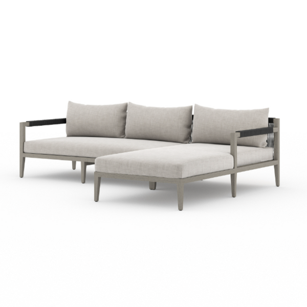 Sherwood Outdoor 2-Piece Sectional, Weathered Grey
