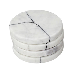 Veined Round Marble Coasters