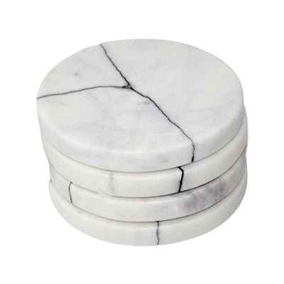 Veined Round Marble Coasters