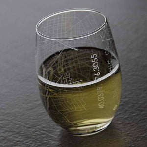 Lancaster Map Stemless Wine Glass